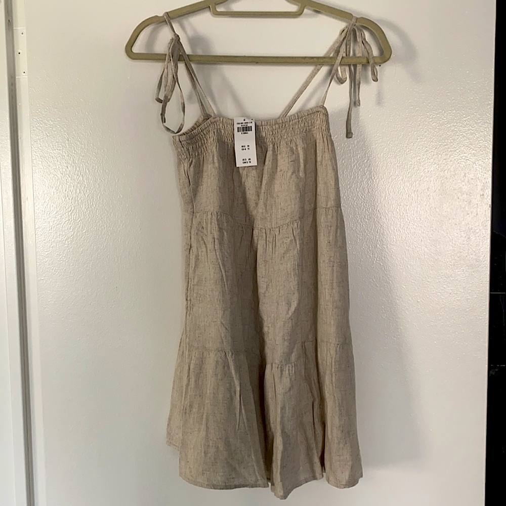 Abercrombie Tie-Strap Trapeze Mini Dress XS Cream